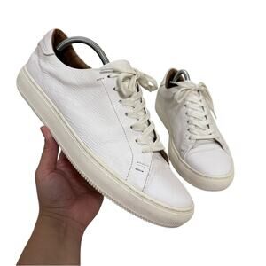 Frye White Leather Low Top Sneakers Men's Size 10 Leather Lace-Up Casual Shoes